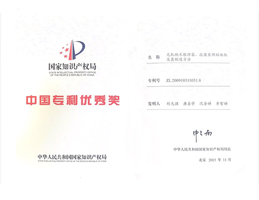 中國專利優(yōu)秀獎