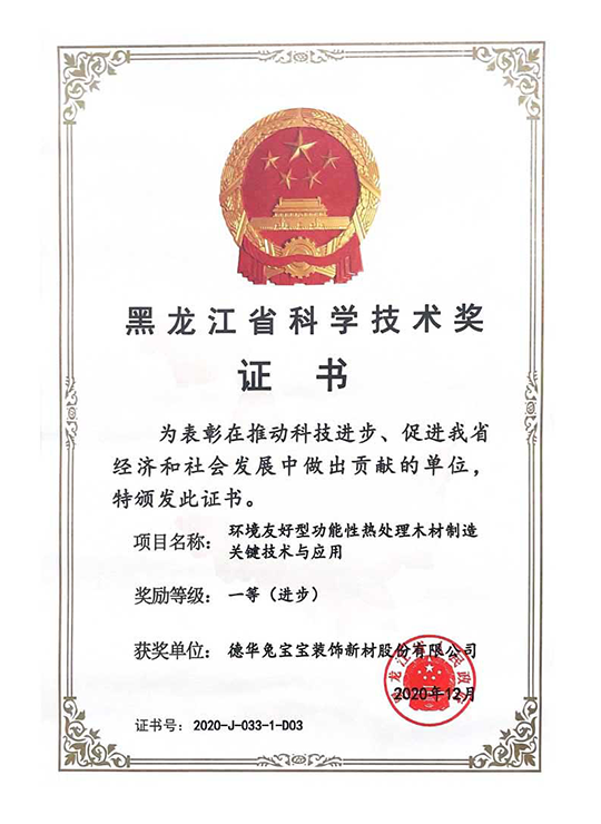 黑龍江省科學(xué)技術(shù)進(jìn)步一等獎