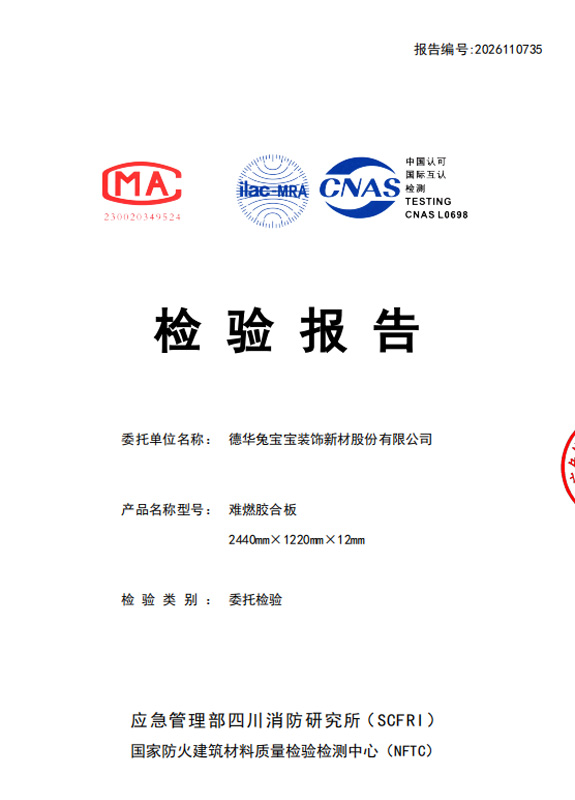 燃燒性能檢測報告