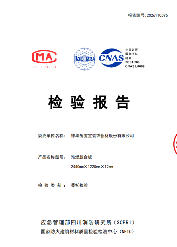 燃燒性能檢測報告