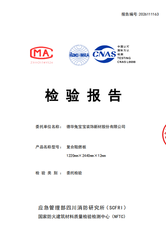 燃燒性能檢測報告